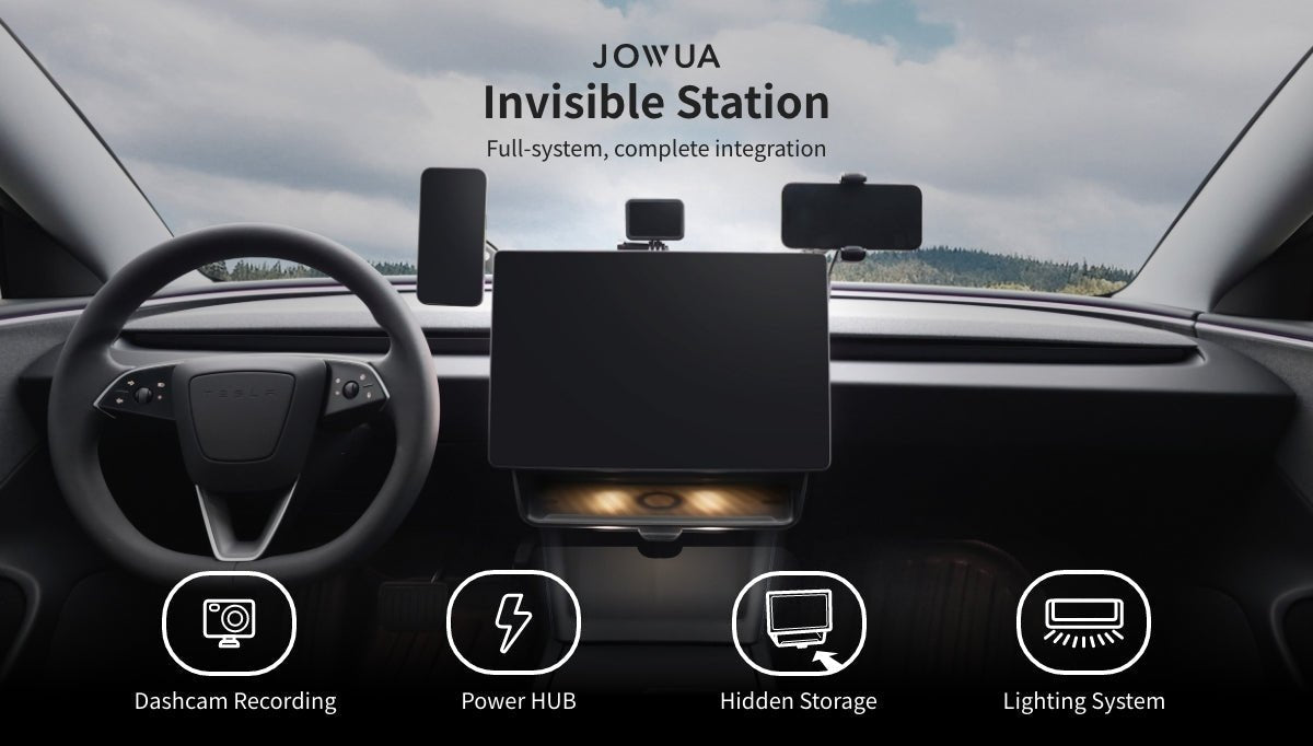 Onzichtbaar Opbergstation onder het Scherm – Tesla Model 3/Y (2018-2024)
