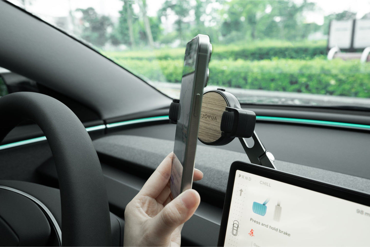 6D Onzichtbare Opvouwbare Autohouder met Qi2 Draadloos Laden – Tesla S/3/X/Y/Cybertruck