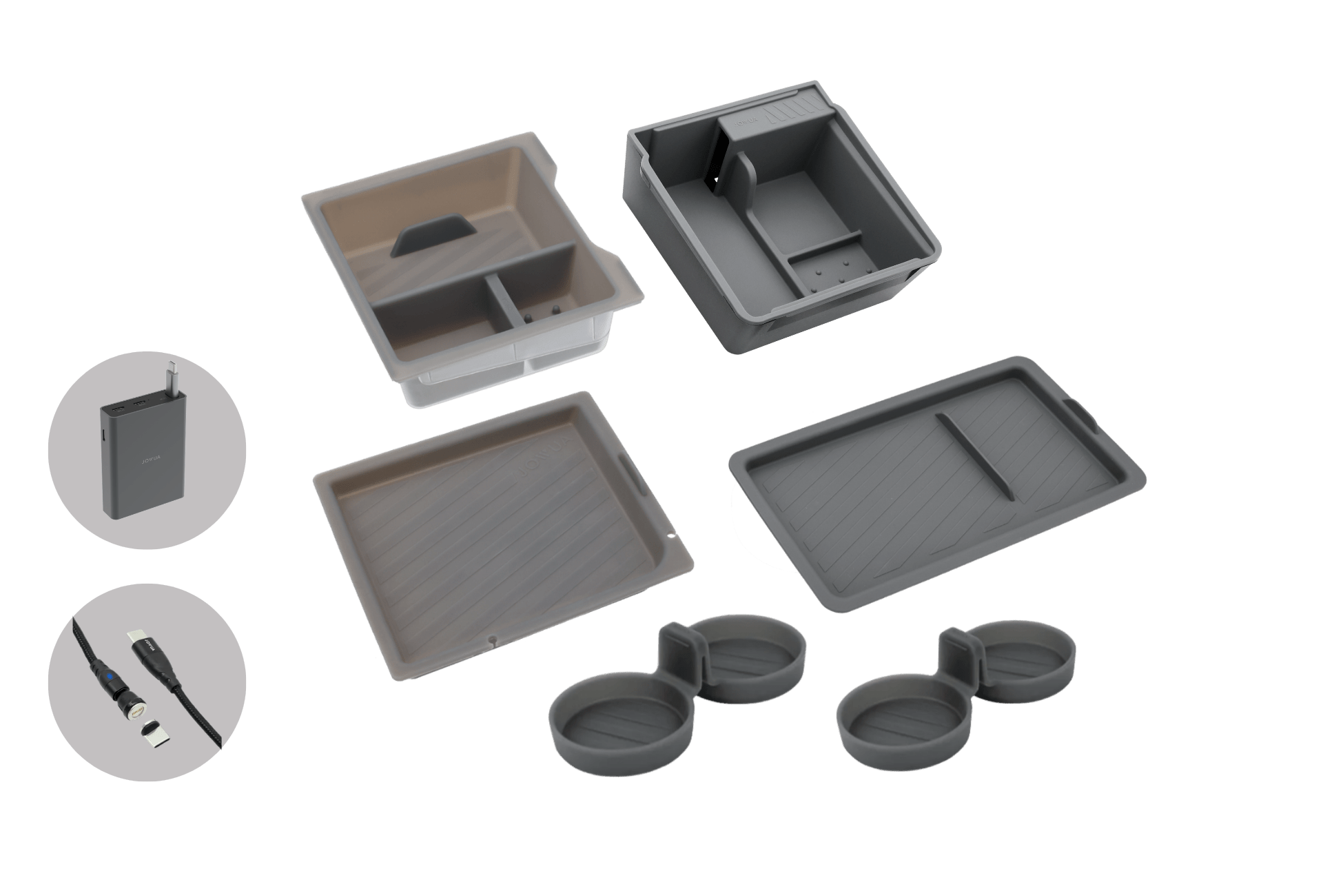 Center Console Organizer Set with Power HUB (Tesla Model 3 2024-2026+)-0
