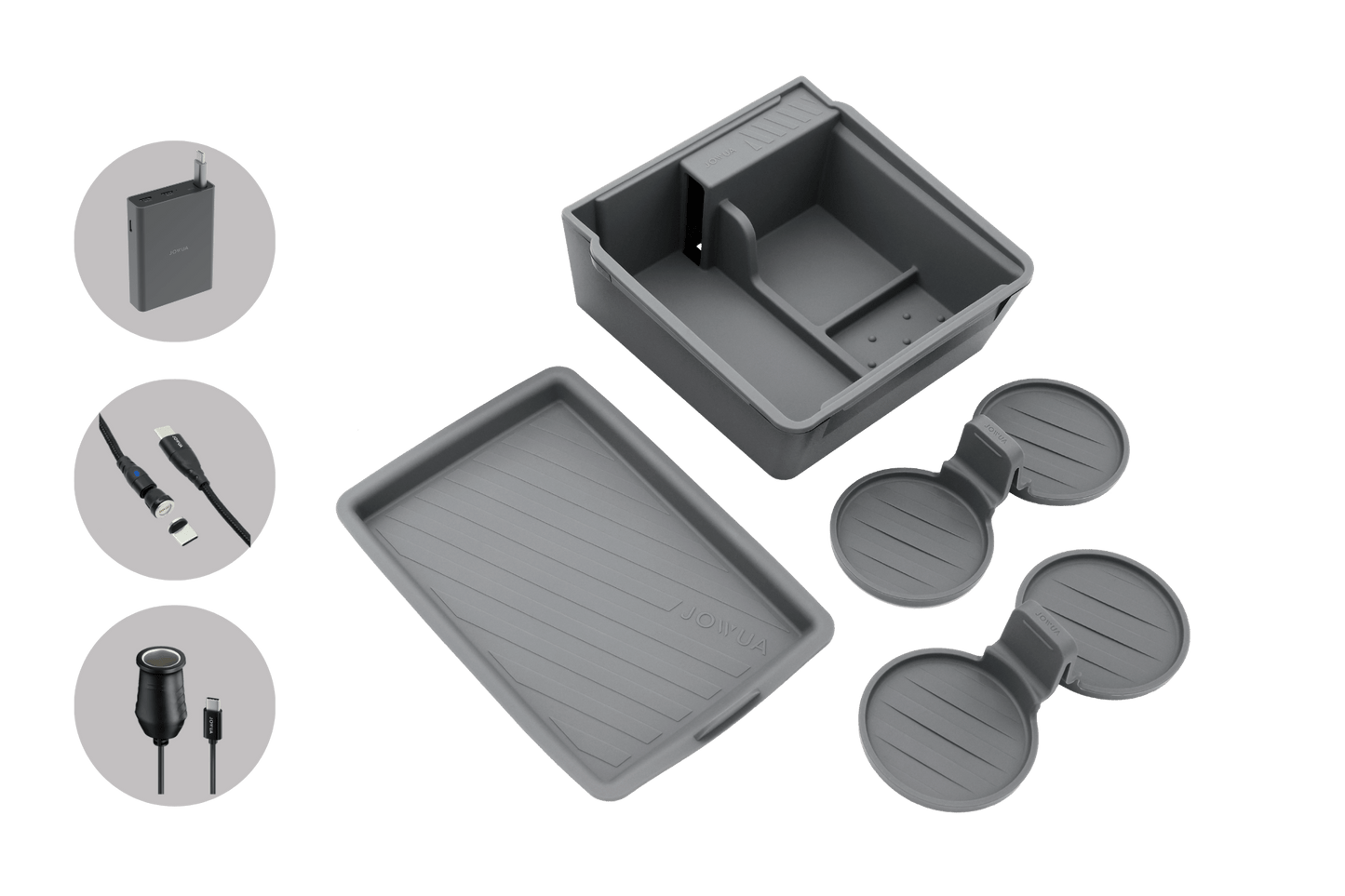 Armrest Storage Organizer Set with Power HUB (Tesla Model Y Standard 2026+)-0