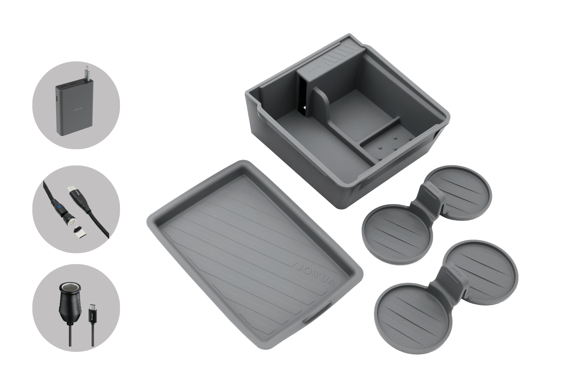 Armrest Storage Organizer Set with Power HUB (Tesla Model Y Standard 2026+)-0